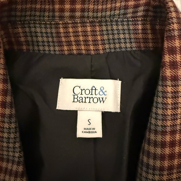 Croft & Barrow Red and Gray Checkered Blazer - Picture 2 of 3